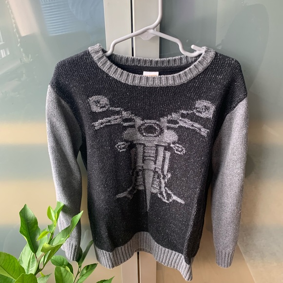 Gymboree Motorcycle Sweater Gray Two-Tone - Picture 1 of 2